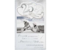 Card 25th Wedding Anniversary, 13x20,5 cm